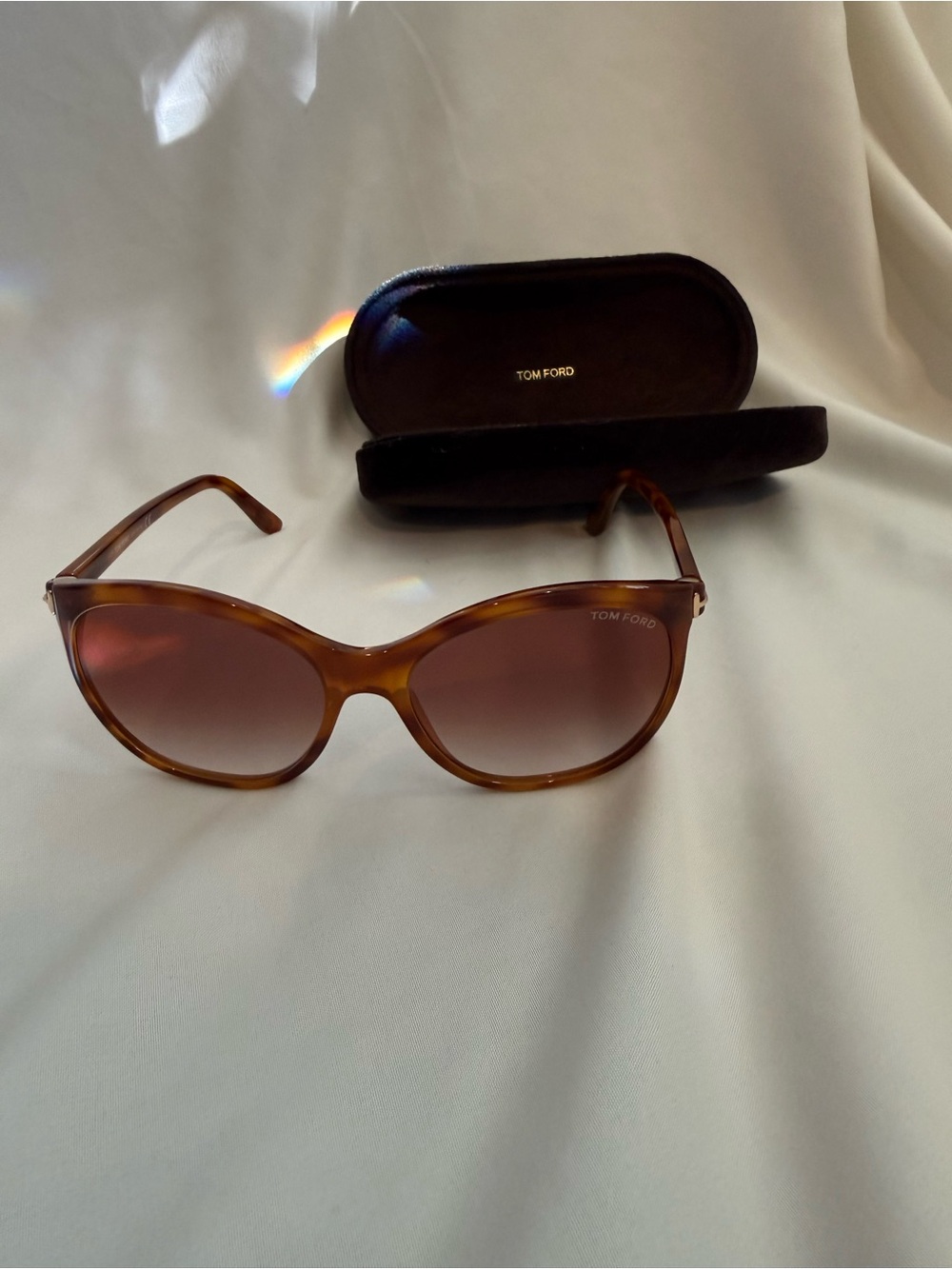 Tom Ford Women's Tortoiseshell Sunglasses with Brown Gradient Lenses